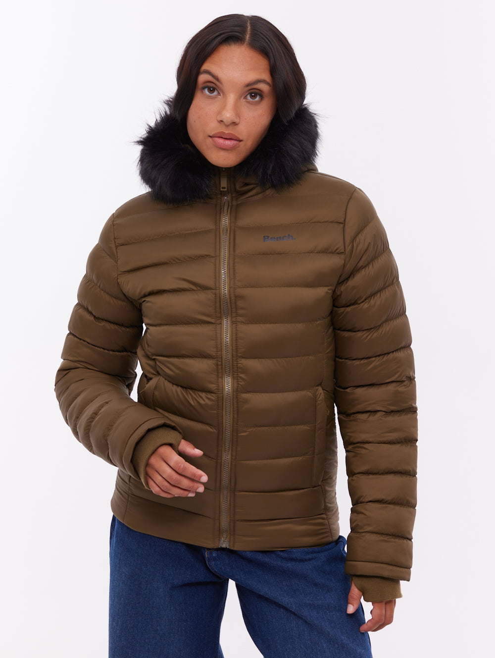 Mal Green KH012 Outerwear Jackets With Faux Fur Hood Shot 1