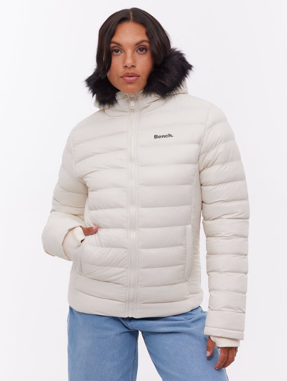 Mal veste matelassée à capuchon - Blanc