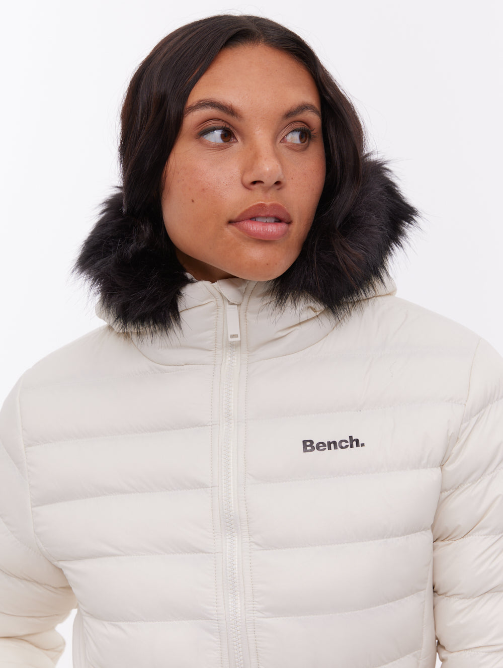 Mal veste matelassée à capuchon - Blanc