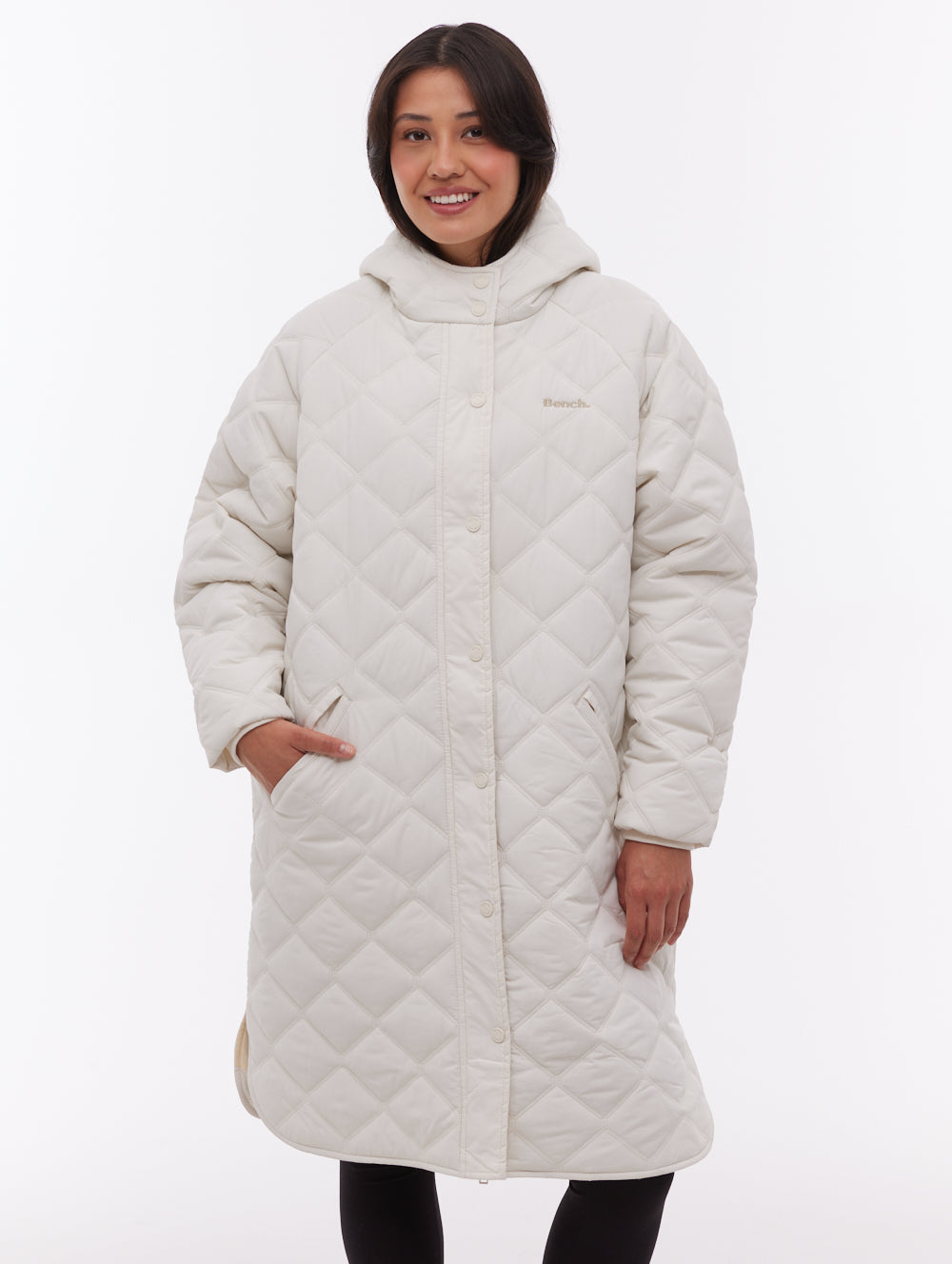 Gemna parka matelassé à chevrons - Blanc