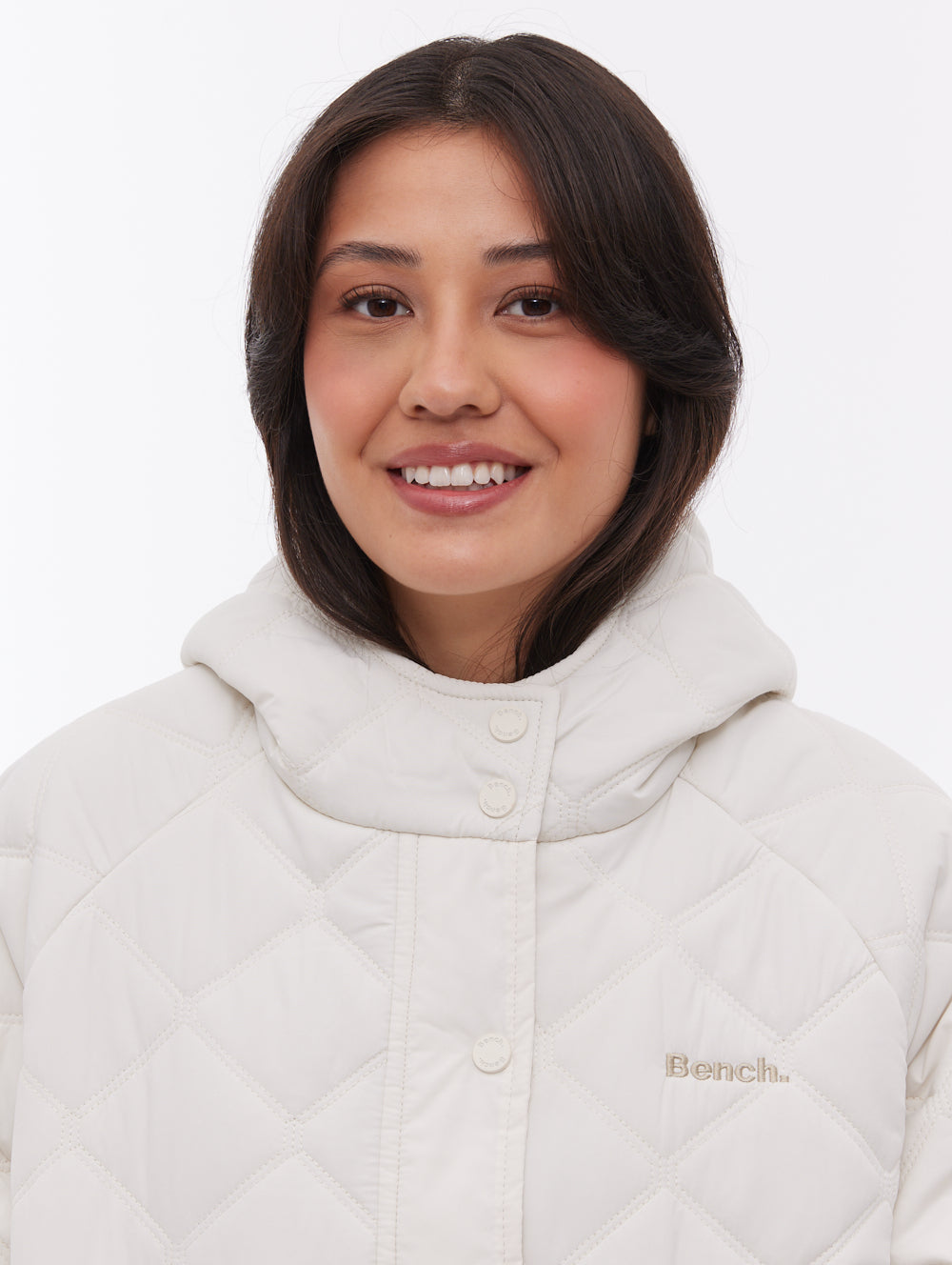 Gemna parka matelassé à chevrons - Blanc