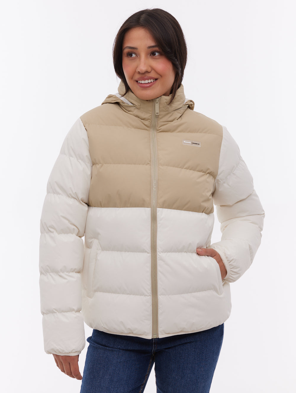 Jehn veste matelassée bicolore - Blanc