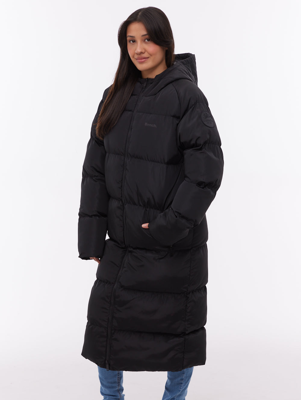 Larah Midi Puffer Coat - Black
