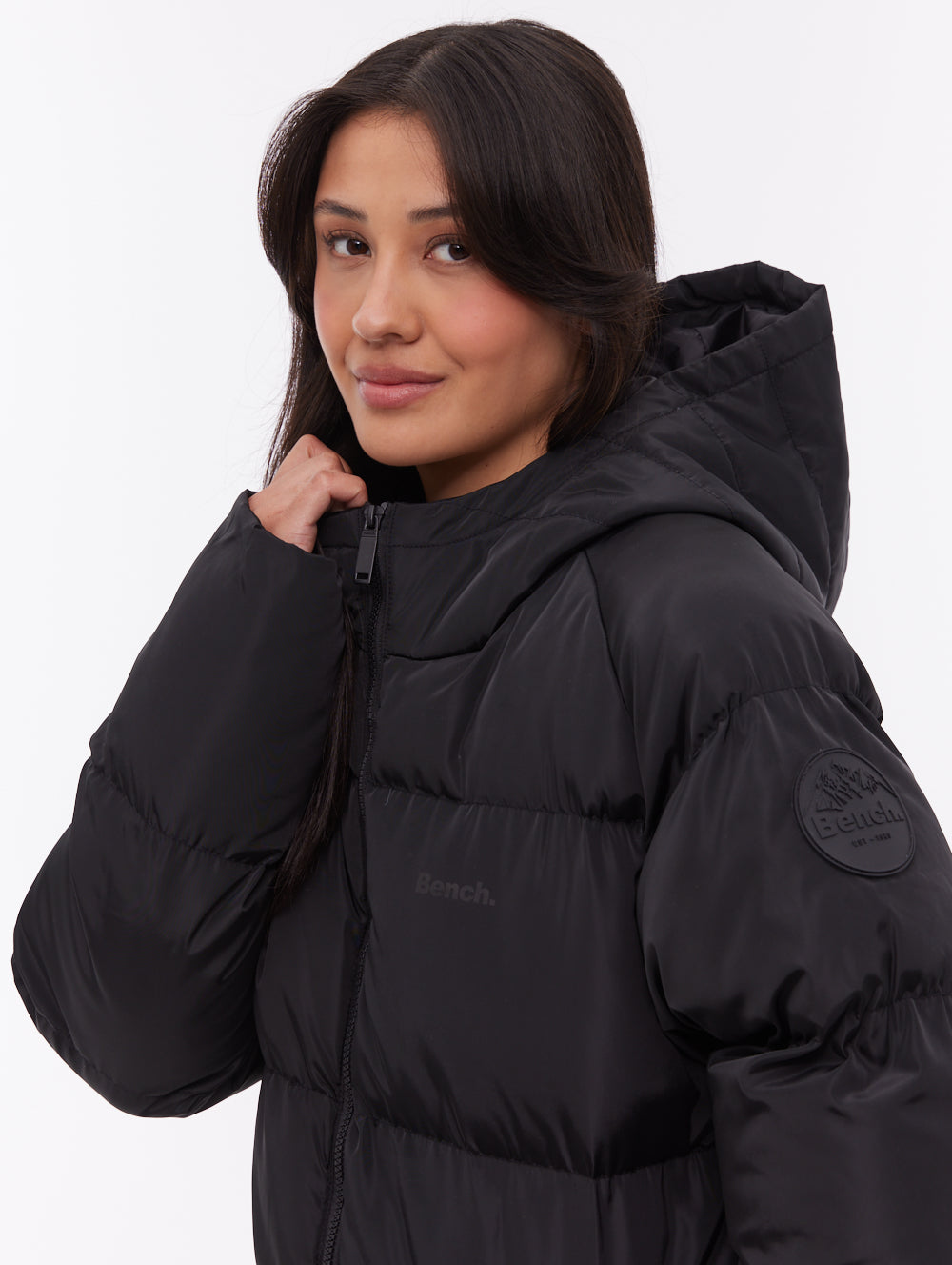 Larah Midi Puffer Coat - Black