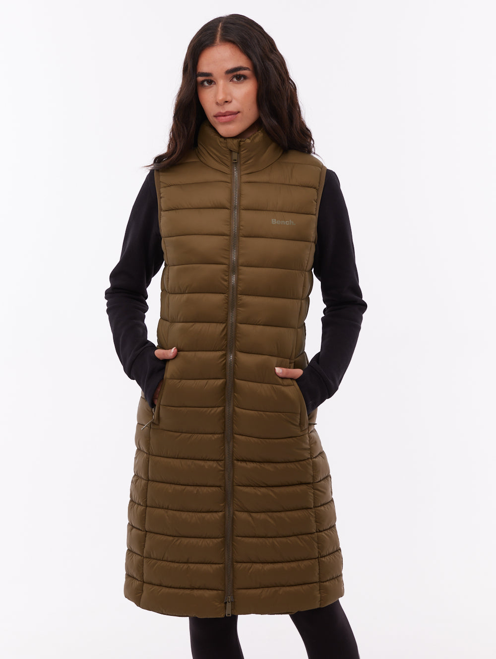 Meridian veste sans manches matelassée maxi - Vert