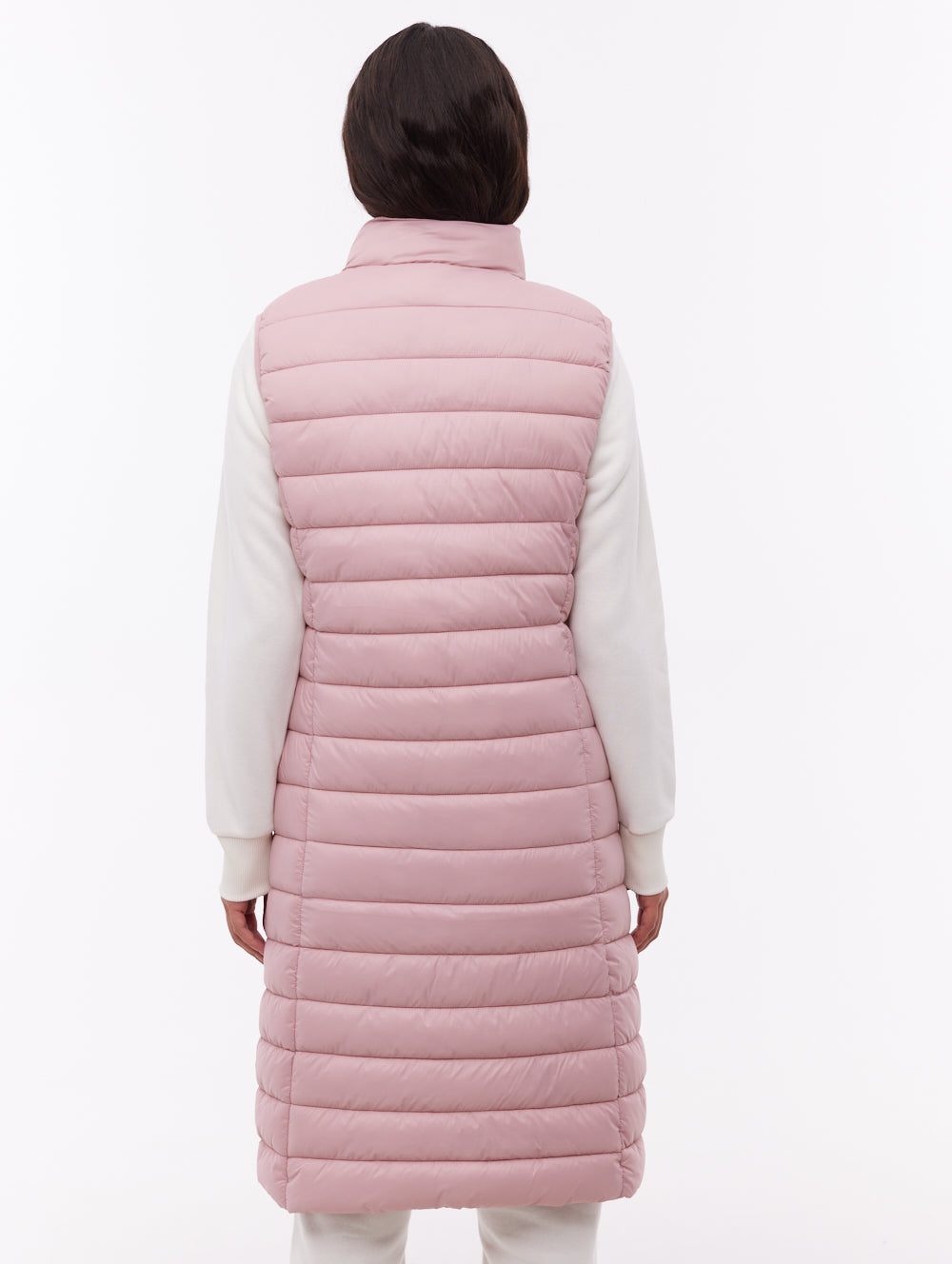 Meridian veste sans manches matelassée maxi - Rose