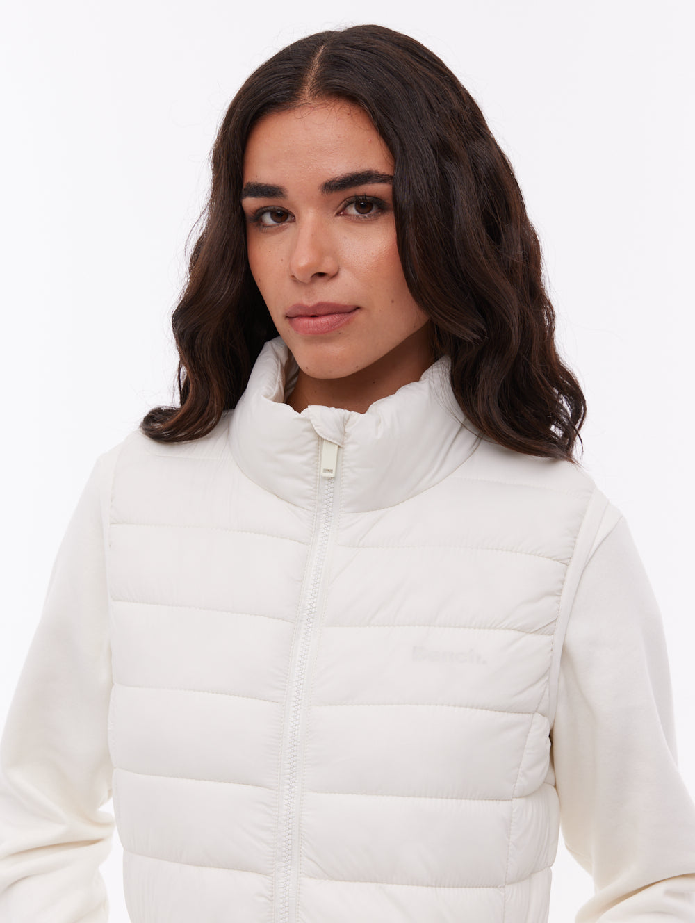 Meridian veste sans manches matelassée maxi - Blanc