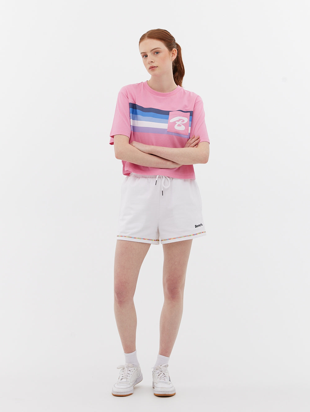 Jersey Cropped Tee with Initial Pocket - BLGH10451M