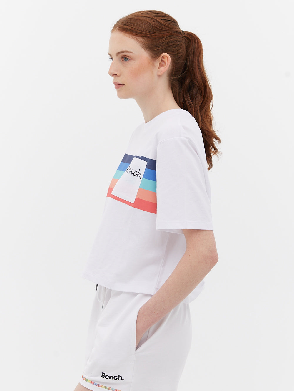 Cropped Tee with Script Pocket