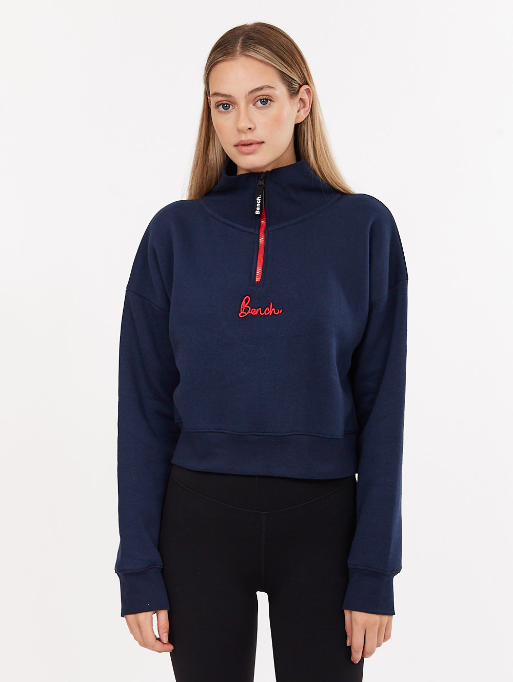 Rochelle Zip Mock Neck Crop Sweatshirt