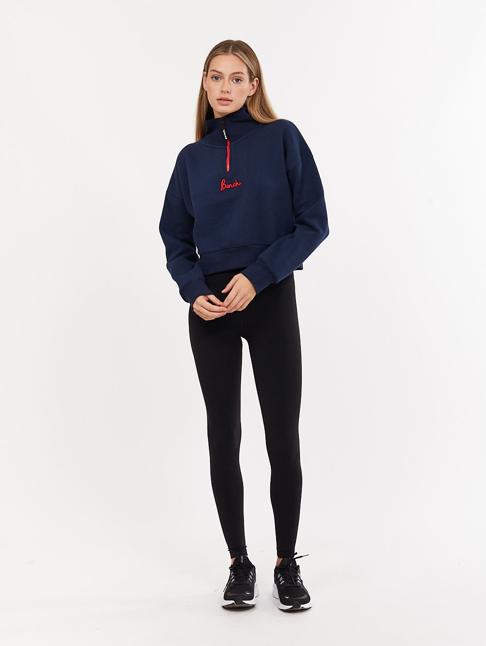 Rochelle Zip Mock Neck Crop Sweatshirt