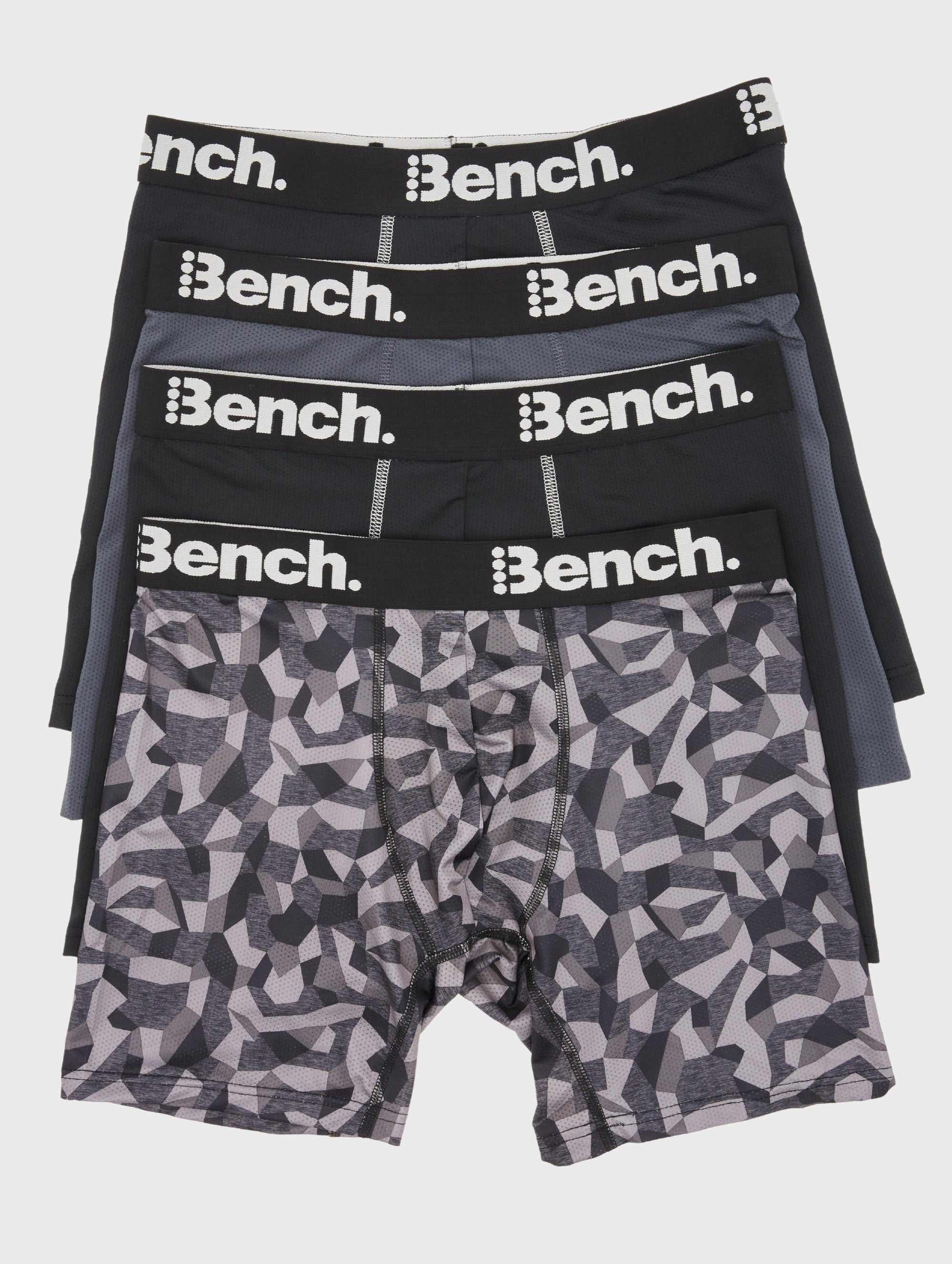 Mens Cubism 4-Dot Performance Boxer Briefs - 4 Pack - UMBN039 - Bench